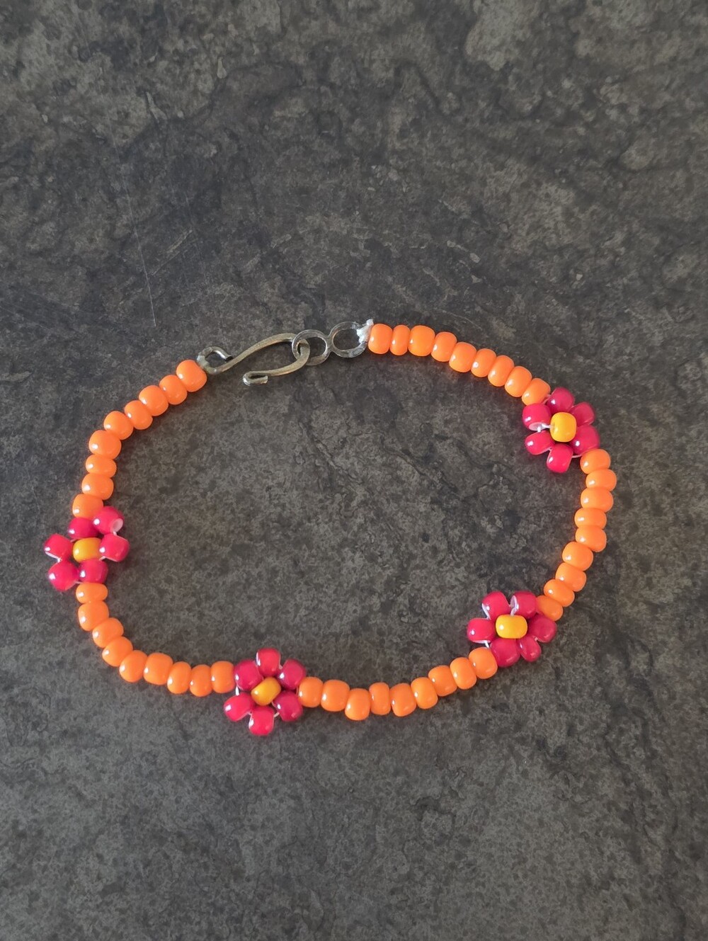 Handmade (By Me) Beaded Flower Bracelet